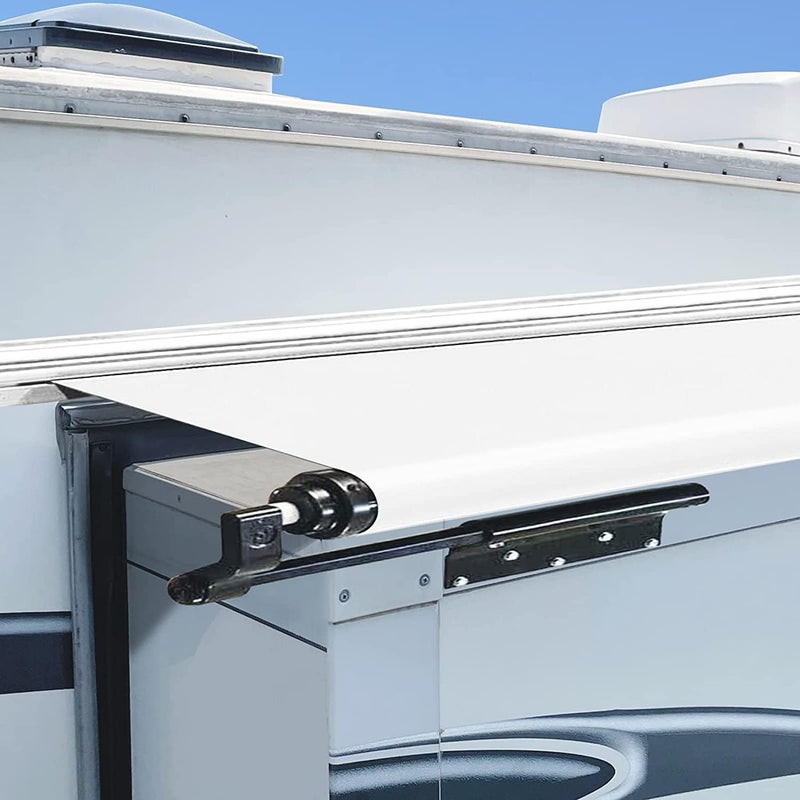 Dulepax استبدال قماش مظلة RV القابلة للسحب (46" x 170.2"، أبيض - قماش فقط) - استبدال عالمي لمظلة السقف لعربات 5th Wheel RVs، مقطورات السفر والمنازل المتنقلة… - Image 1
